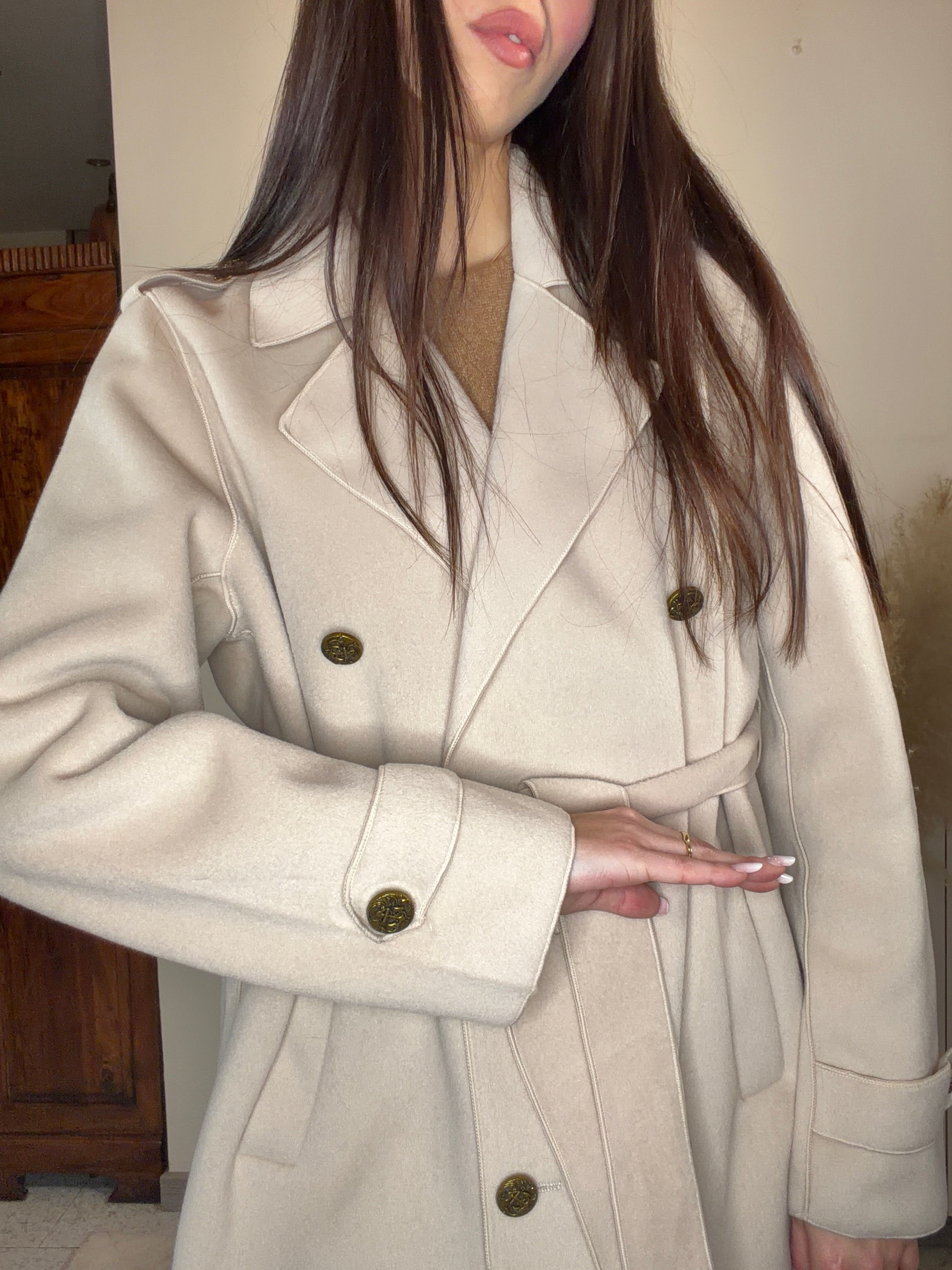 Cappotto in lana Beige