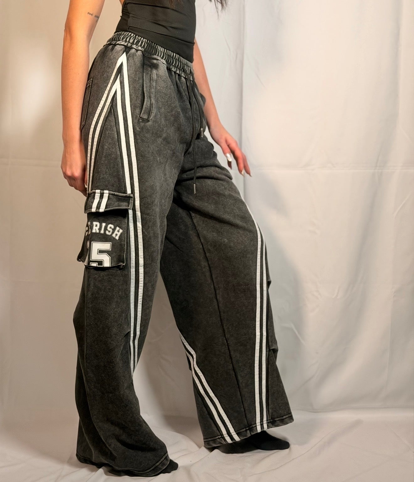 Pantalone Cargo Grigio Slavato