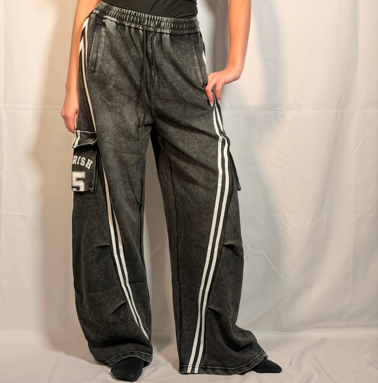 Pantalone Cargo Grigio Slavato